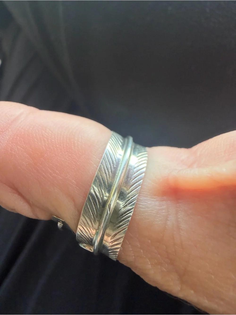 Navajo handmade Sterling Silver Feather Wrap Ring - Silver